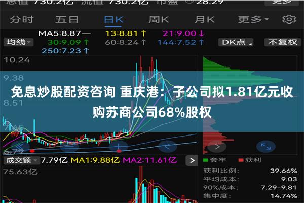 免息炒股配资咨询 重庆港：子公司拟1.81亿元收购苏商公司68%股权